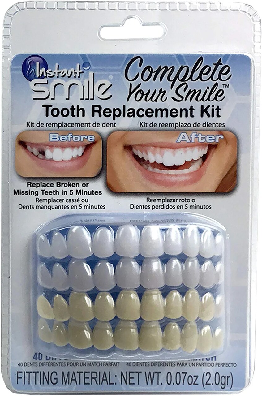 Instant Smile 40 Assorted Temporary Tooth Kit Deluxe 4 Shades Replacement Kit